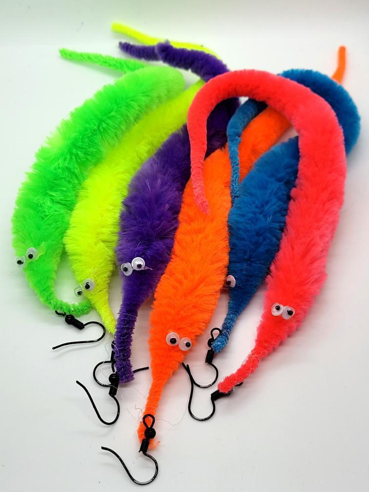 Mystery Worm on A String Earrings