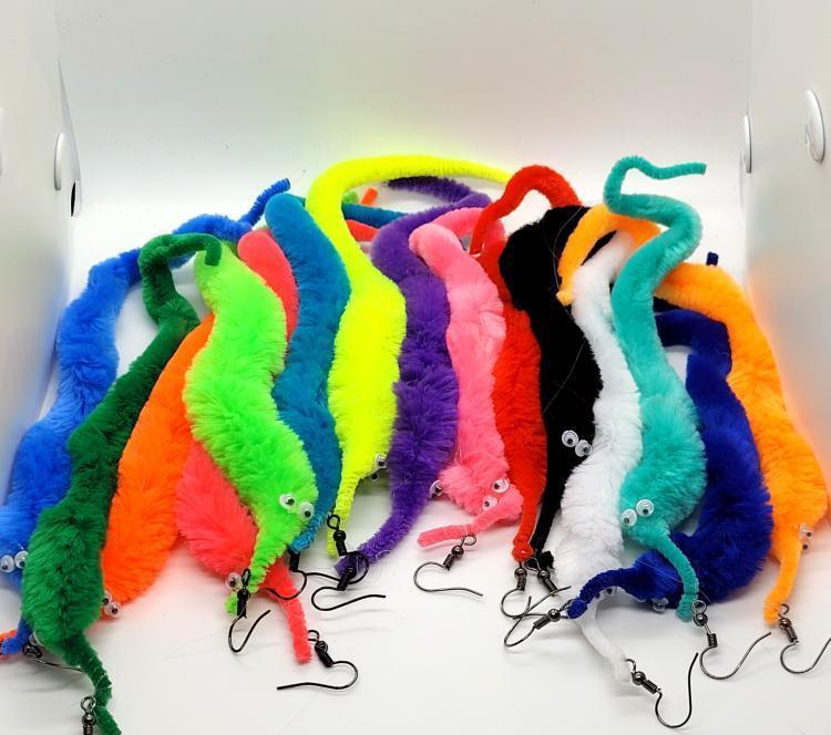 Mystery Worm on A String Earrings