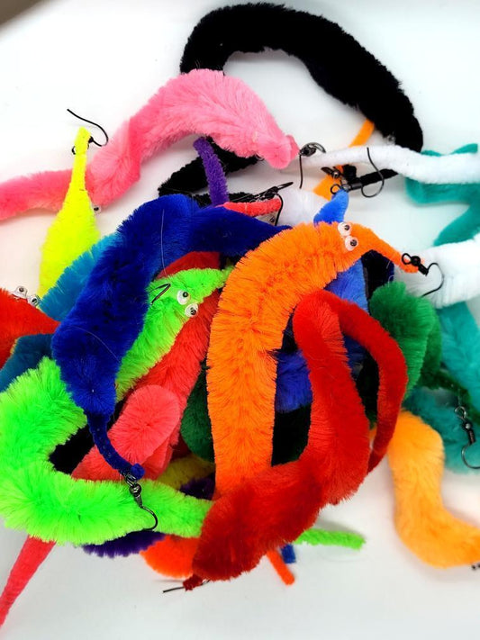 Mystery Worm on A String Earrings