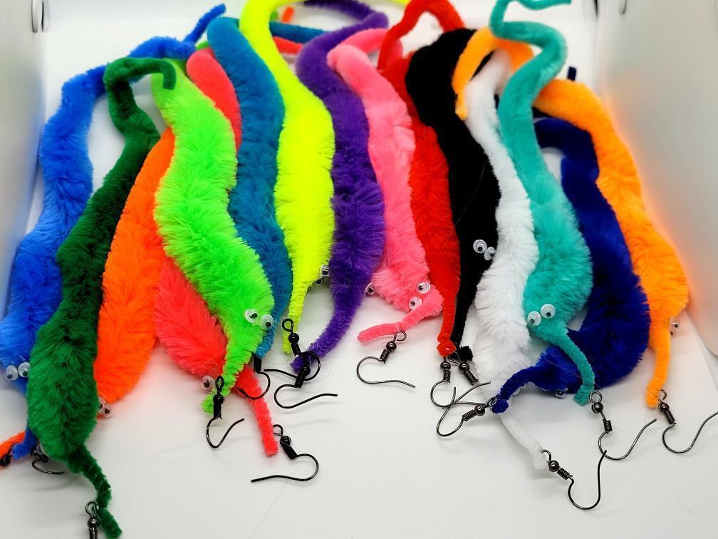 Mystery Worm on A String Earrings