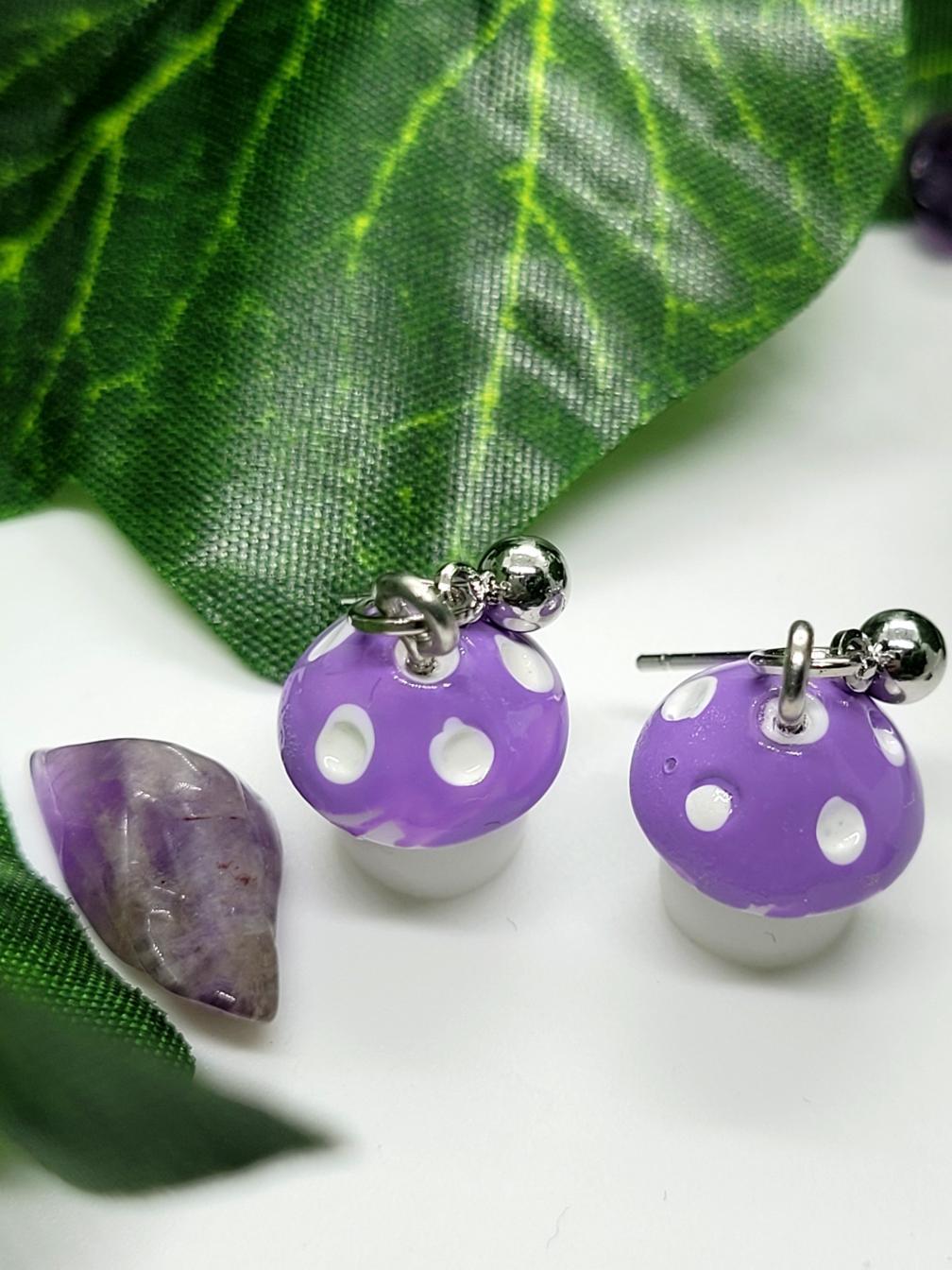 Mini Mushroom Earrings