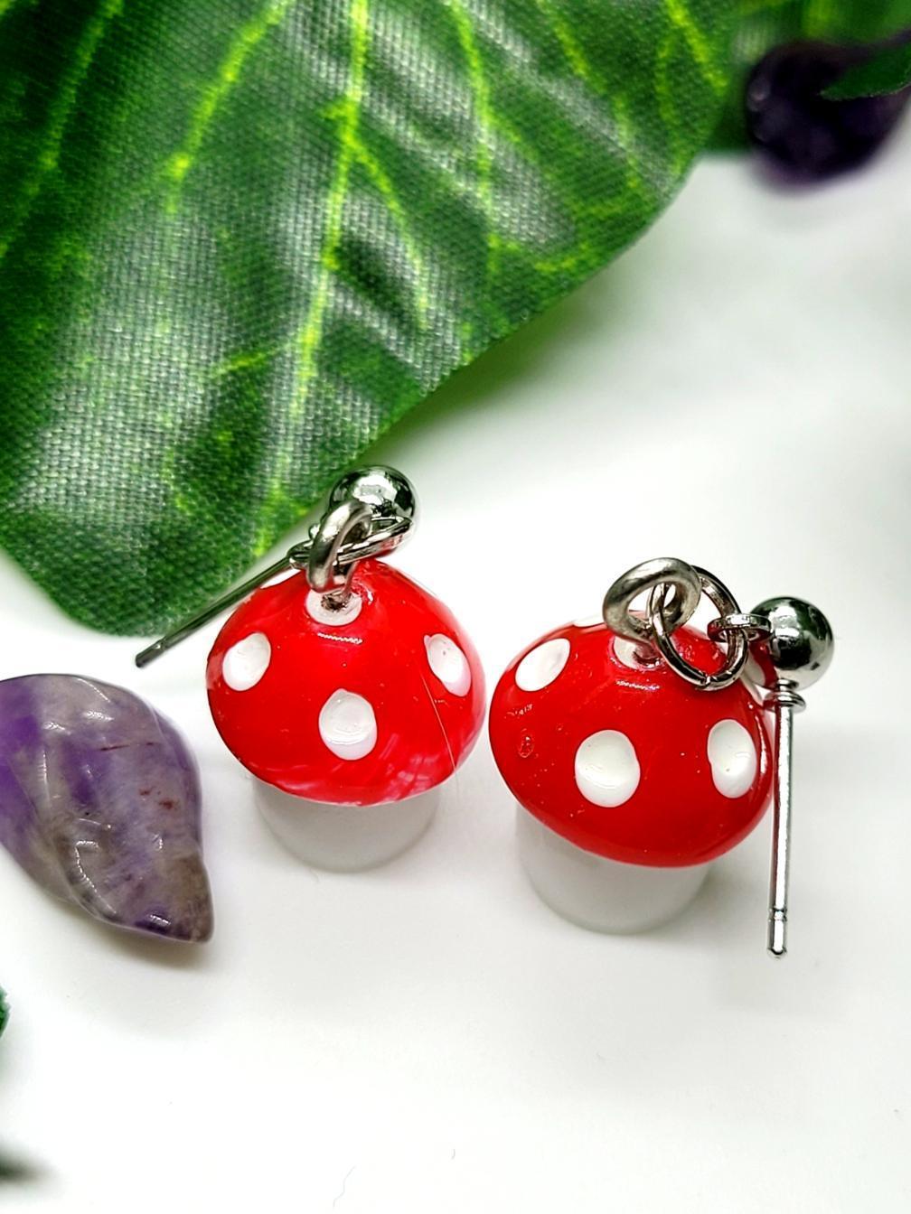 Mini Mushroom Earrings