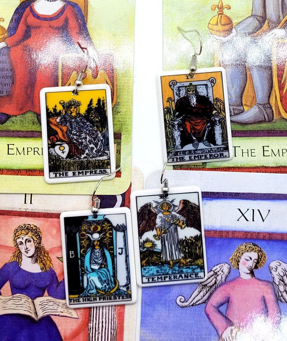 Tarot Card Earrings and Reading
