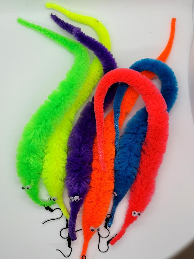 Mystery Worm on A String Earrings