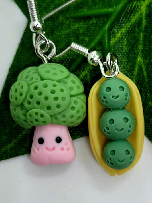 Pea and Broccoli earrings