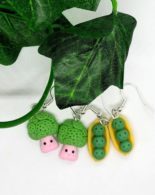 Pea and Broccoli earrings