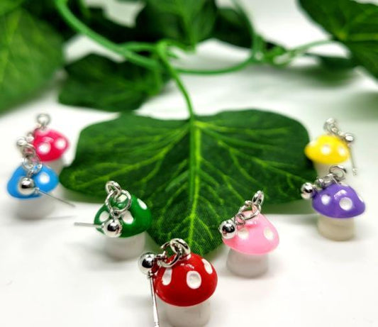 Mini Mushroom Earrings