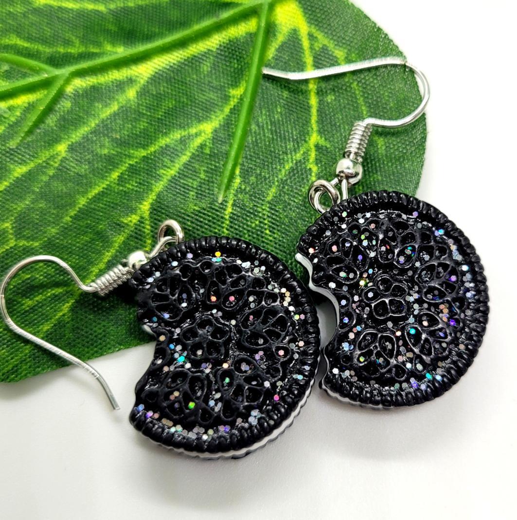 Glitter Oreo Earrings