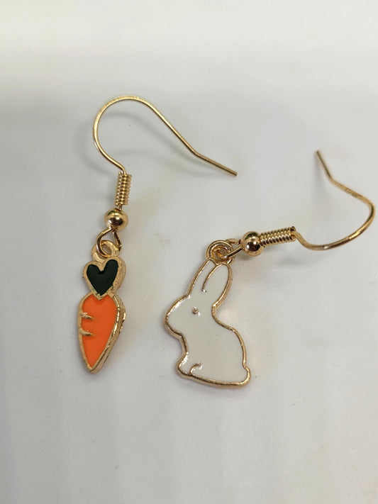 Rabbit and Carrot Earrings