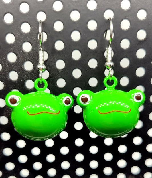 Frog bell earrings