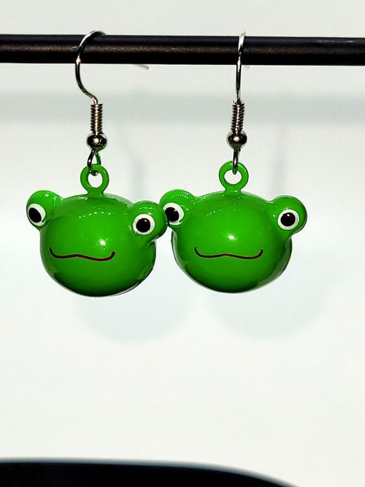 Frog bell earrings