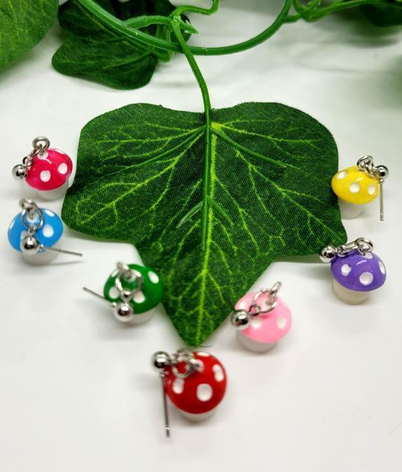 Mini Mushroom Earrings